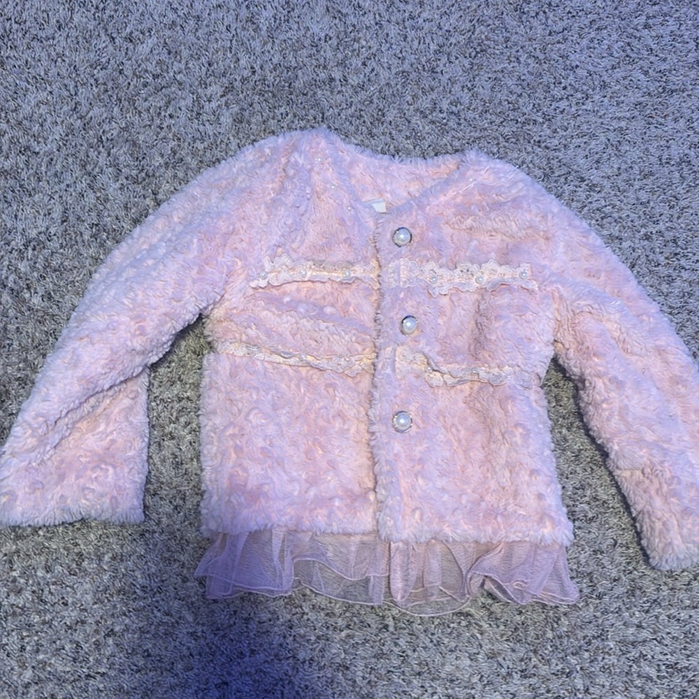 Pink Fuzzy Kids Jacket